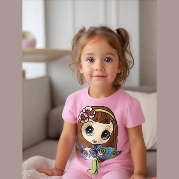 Old Navy Girls Tee Sz 12-18 Months Littlest Pet Shop Pink Panda NEW - Picture 1 of 7